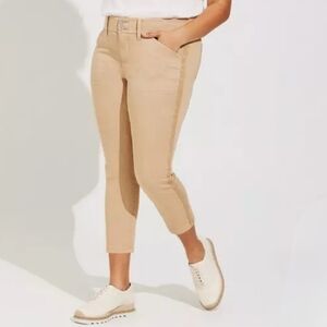 Torrid 18 Crop Aviator Skinny Stretch Twill Mid Rise Pants Brown Bu-3149